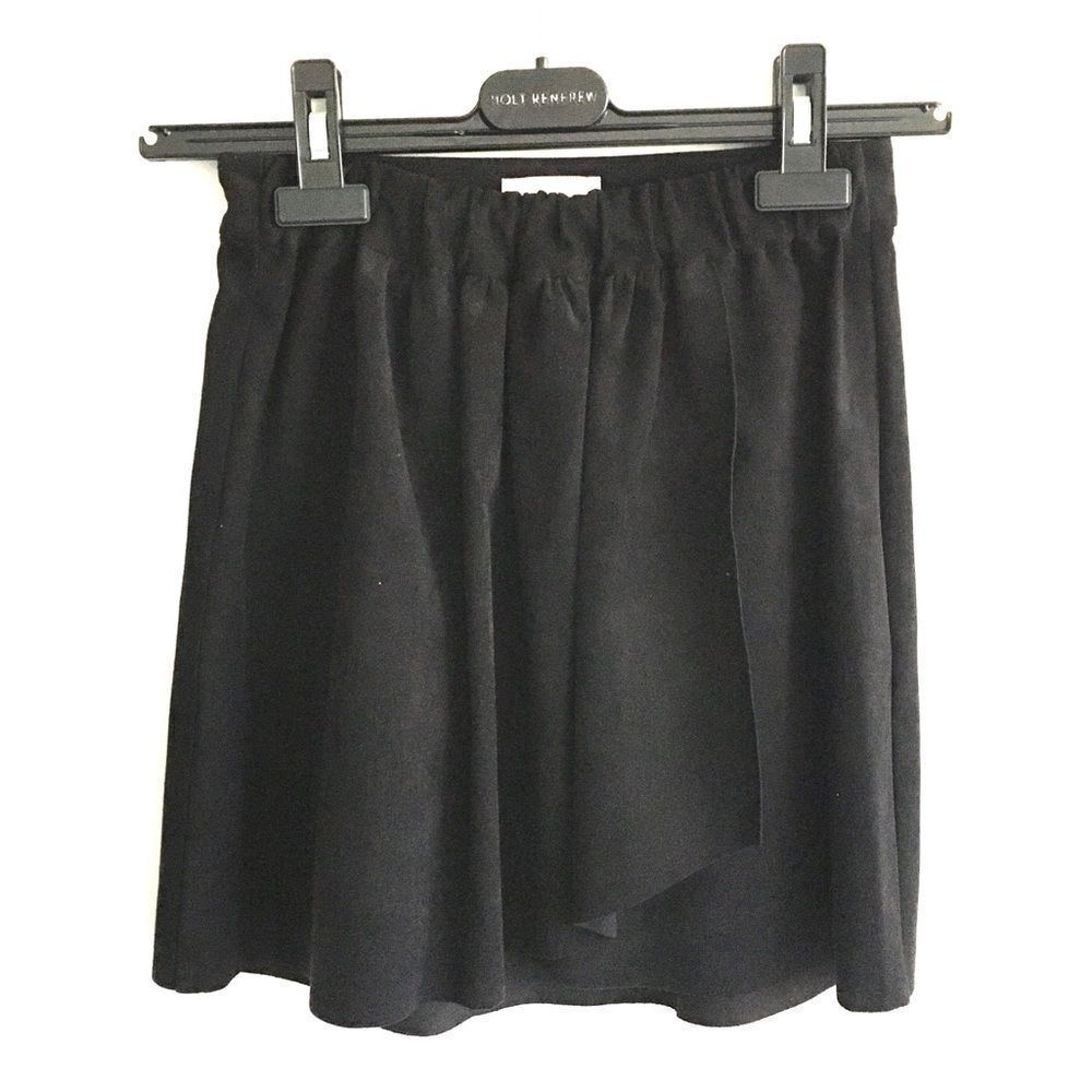ARITZIA Wilfred Faux Suede Wrap Mini Skirt Black XS